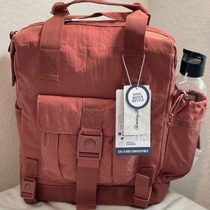 Tommy Bahama Convertible Dark Pink Backpack Laptop Bag w/Water Bottle NWT
